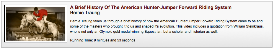 History of the American Hunter Jumper Forward Riding System