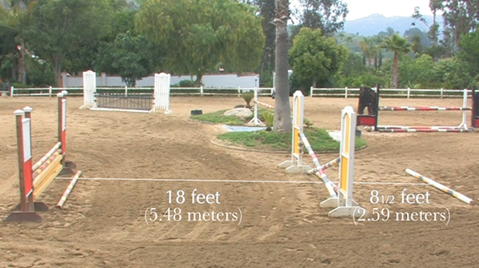 how to measure a line of jumps to fit your horses stride